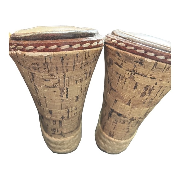 French Connection Cork Wedge Leather Espadrilles Sz 6 - Picture 10 of 10